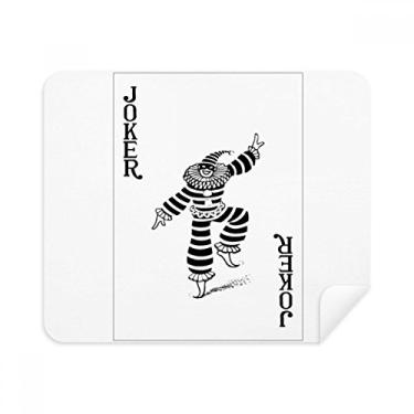 Imagem de Pano de limpeza de tela com estampa de cartas Coringa preto, 2 peças, tecido de camurça