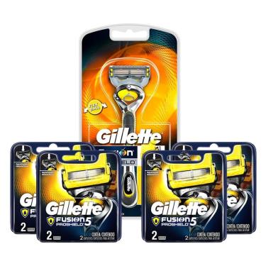 Imagem de Kit Aparelho de Barbear Gillette Fusion Proshield + 4 Cargas Gillette Aparelho de Barbear Fusion Proshield c/2