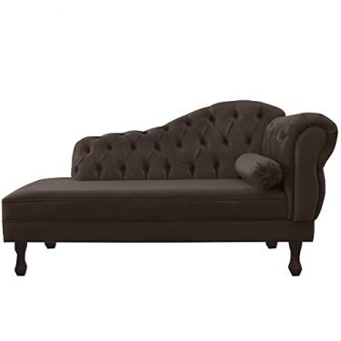 Imagem de Recamier Sofá Divã Com Pés Retro 160X80 - Elã (Suede Marrom)