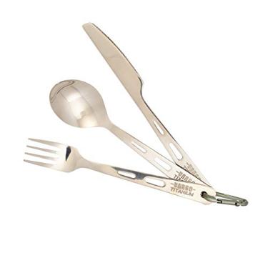 Imagem de Vargo - Conjunto de 1 Talher de Titânio - 3 Peças - Garfo, Faca, Colher - Prata - Polido - Biocompatível - Lavagem à Mão - FLATWARE - 17125123011