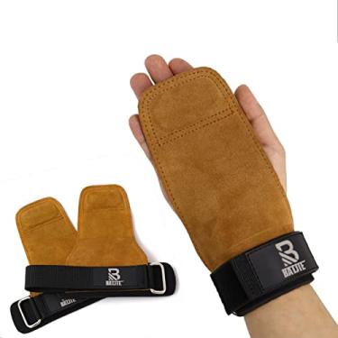 Imagem de Gancho de levantamento de peso com alça de pulso de levantamento de peso (couro de vaca), luvas de halterofilismo e almofada de aderência de substituição no treinamento de força de ginástica para puxar pesos, alça de treino acolchoada