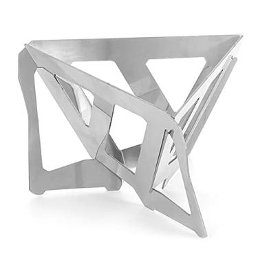 Imagem de Gotejamento de café dobrável, suporte de filtro de café reutilizável de aço inoxidável filtro de café cone para viajar acampamento caminhadas, leve