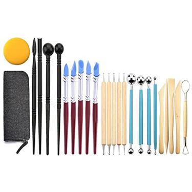 Imagem de Kiboule 25 pcs Ferramentas de Argila de Polímero Mong Clay Sculpting Tools Kit Ferramentas de Escultura Cerâmica Cerâmica Incluindo Ferramentas de Ponta Dupla Ferramentas Bola Stylus Ferramentas de A