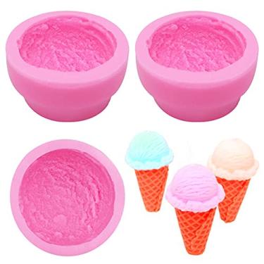 Imagem de KuuGuu 3 peças 3D moldes de silicone em forma de bola de sorvete molde semi-esfera molde de massa de biscoito para pudim de chocolate cúpula mousse fondant decoração de bolo faça você mesmo argila cozinha assar sabão vela