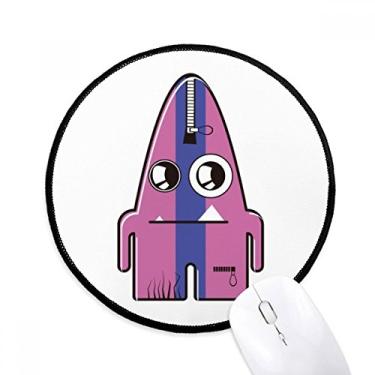 Imagem de Mouse pad Universe Alien Listrado Roxo Monstro Tapete Redondo para Computador