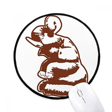 Imagem de DIYthinker Tapete de mouse tailandês cultura alfandegária tailandesa escultura tapete de mesa escritório tapete redondo para computador