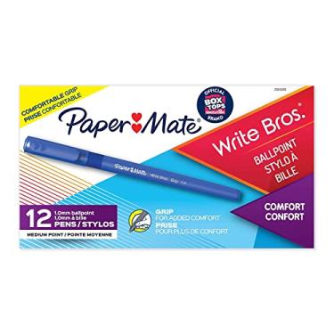 Imagem de Paper Mate 8808087 Caneta esferográfica Write Bros, tinta azul, média, dúzia