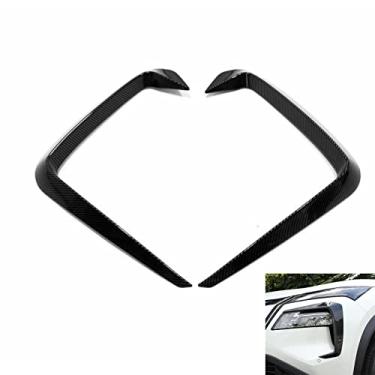 Imagem de Xodouhi Apto para Nissan X-Trail Rogue 2021 2022 Capa de para-choque lateral com luz dianteira Acessórios exteriores em forma de foice ABS (fibra de carbono)