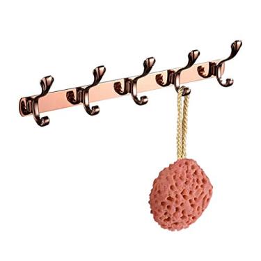 Imagem de KIZQYN Ganchos de casaco de aço inoxidável gancho de casaco durável montado na parede gancho de metal pesado quarto sala de estar cozinha entrada cabide de armazenamento de chaves rack de casaco montado na parede (cor: 5 ganchos)