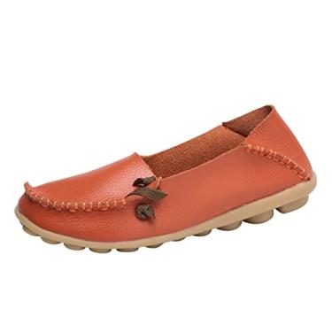 Imagem de Sandálias femininas de caminhada respiráveis com cadarço sapatos casuais sandálias femininas (laranja, 37)