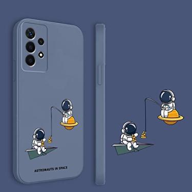 Imagem de Para Samsung Galaxy A23 Case Astronaut Square Liquid Silicone Matte Soft Shockproof Bumper Phone Cases, grey1, For Samsung S21Ultra