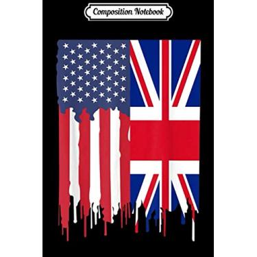 Imagem de Composition Notebook: British Half America USA United Kingdom Flag Roots Journal/Notebook Blank Lined Ruled 6x9 100 Pages