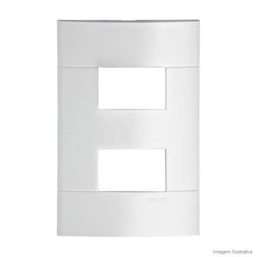 Imagem de Placa 2x4 P/ 2 Módulos S/ Suporte Decor Branco PRM044221 – Schneider