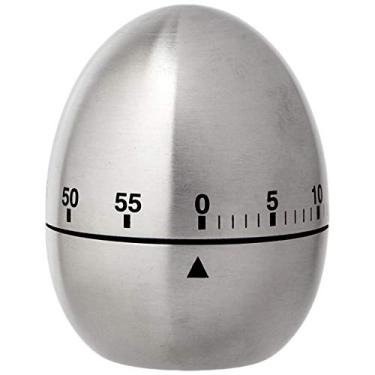 Imagem de Mimo Style Timer Temporizador em Formato de Ovo, Feito Inteiramente em Aço Inoxidável. Gire Para Marcar o Tempo que Deseja, Aviso Sonoro Ao Acabar. Resistente, Prático e Durável