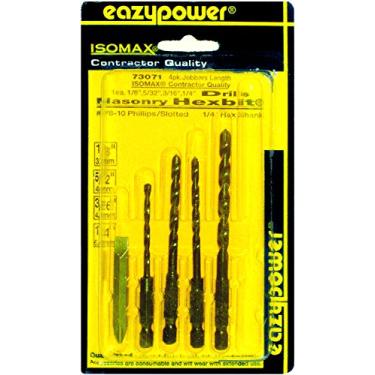 Imagem de Eazypower 73071 Bit de alvenaria sextavada 1/8", 5/32", 3/16", 1/4" Free Twin Bit (pacote com 4)