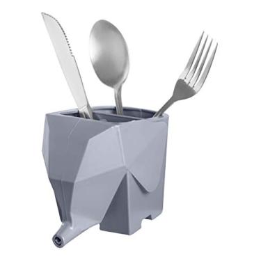 Imagem de Kit 2 Escorredores de Talheres Elefante - Cinza