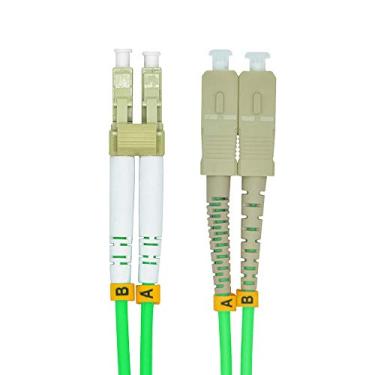 Imagem de Cabo de Fibra Óptica 50/125 da Jeirdus de 15 metros LC para SC Duplex 40/100 GB OM5 Cabo de Fibra Óptica 50/125 Multimodo 15M LC-SC