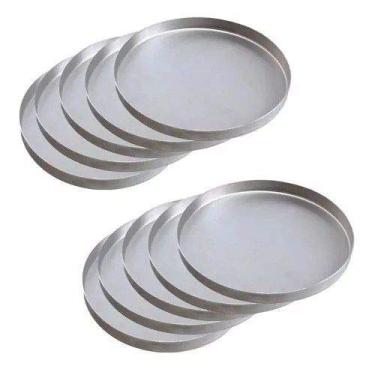 Imagem de Kit Com 10 Formas Para Pizza Brotinho 15 Cm Em Alumínio
