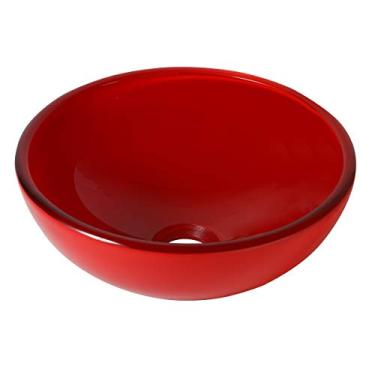 Imagem de Cuba de Vidro Redonda para Lavabos e Banheiros - 30cm - Vermelha - LMS-CK8-305