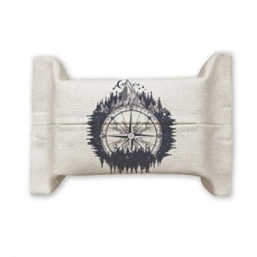 Imagem de Bolsa de linho de algodão com estampa artística Iceberg Forest Compass