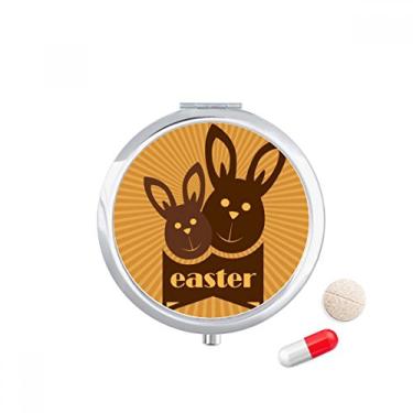 Imagem de Porta-comprimidos com estampa de coelhinho marrom Festival da Religião da Páscoa