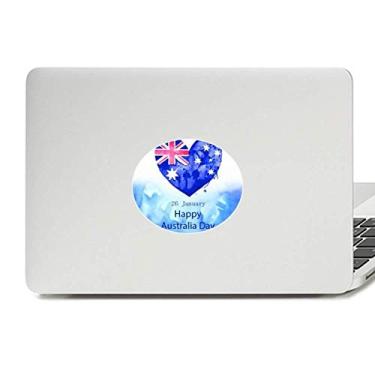 Imagem de Adesivo de vinil da bandeira do Dia Feliz da Austrália com emblema de coração para laptop