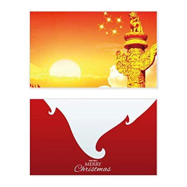 Imagem de Sun Star Ornamental Coluna Bandeira Feriado Feliz Natal Cartão de Parabéns Mensagem de Letras de Natal