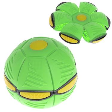 Imagem de angwang Bola de brinquedo, bola de disco plana de OVNI voador com luz de LED para crianças ao ar livre, jardim, praia, jogo verde