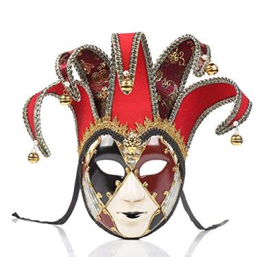 Imagem de Máscara de feminina estilo veneziano para baile de máscaras de festa para adultos, Vermelho, M