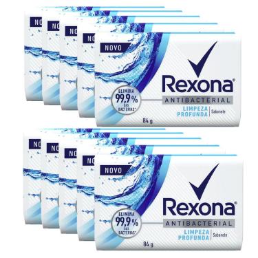 Imagem de Kit Sabonete Em Barra Rexona Antibacterial Limpeza Profunda 84g 10 Unidades