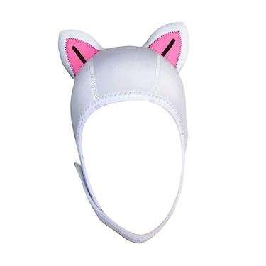 Imagem de Dynwave Capuz de com orelhas de gato e capuz de mergulho 3mm neoprene elástico à prova d'água protetor de ouvido para roupas de mergulho com capuz boné, Linha Preta M