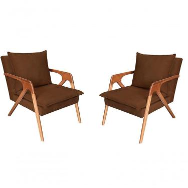 Imagem de Kit 2 Poltronas Decorativa Monalisa Luxo Dora Bela Cor 0120