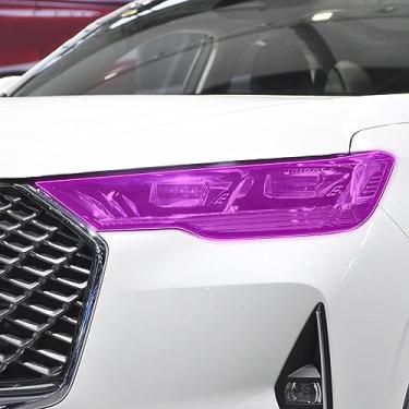 Imagem de LAVIYE Exterior do carro PPF proteção do farol proteção contra riscos TPU filme transparente Smoked preto, para GWM Haval H6 2021-2022