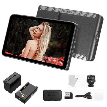 Imagem de Portkeys LH7P Monitor de câmera de 7 polegadas + bateria, alto brilho de 1000nit Monitor de tela sensível ao toque IPS de 1920 x 1080, com módulo sem fio integrado para câmeras DSLR (preto)