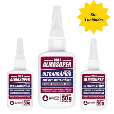 Imagem de Kit 3 und - Cola Alma Super - Ultra Rápida - 50 gramas