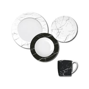 Imagem de Aparelho de Jantar, Chá e Sobremesa 16 Peças Germer Nero em Porcelana – Estampado