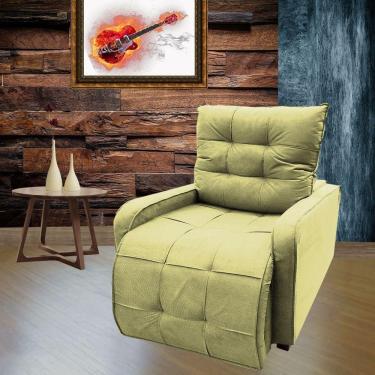 Imagem de Poltrona Retratil e Reclinavel Com Rodape Regulavel Azera Amarelo