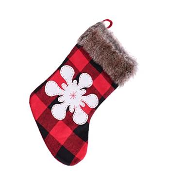 Imagem de OFFSCH Saco De Meias De Natal Meias De Natal Sacos De Decoração Rústica Sacos De Presente Vermelhos Sacos De Presente De Doces Suporte De Doces De Natal Adorável Meia