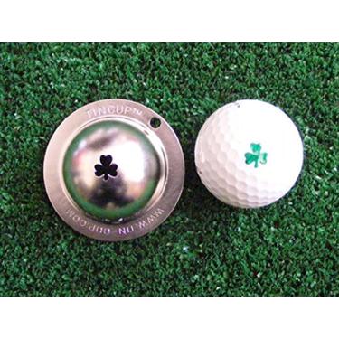 Imagem de Tin Cup Ferramenta de alinhamento de marcador personalizado de bola de golfe Shamrock