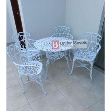 Imagem de Conjunto de Mesa para Jardim Viena Tradicional em Alumínio Fundido Unifer Móveis