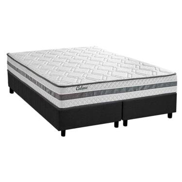 Imagem de Conjunto Box King: Colchão Molas Herval MasterPocket Ensacadas Catana + Base CRC Suede...