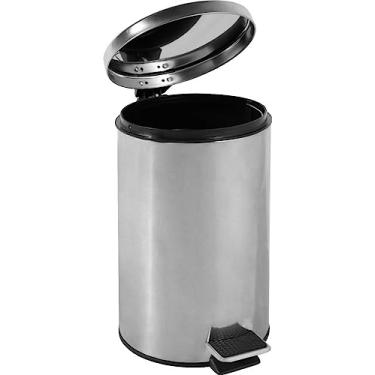 Imagem de Vonder, Lixeira Redonda, 12 Litros, Inox, Cinza.