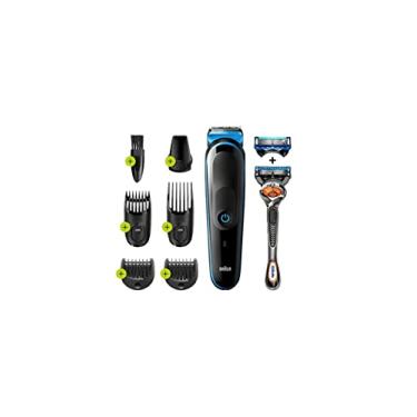Imagem de Braun MGK5245, aparador de barba 7 em 1, kit de cuidados masculinos, sem fio e recarregável, com lâmina Gillette ProGlide