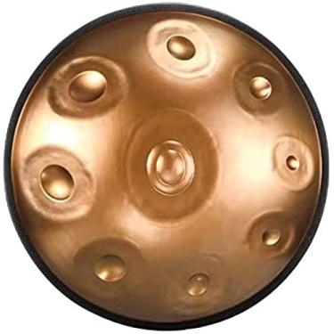 Imagem de Tambor Handpan 22 polegadas 9 notas /10 notas D Tambor de língua de aço menor Tambor de mão Instrumento de percussão de tambor etéreo com suporte de bateria, baquetas, bolsa de tambor para