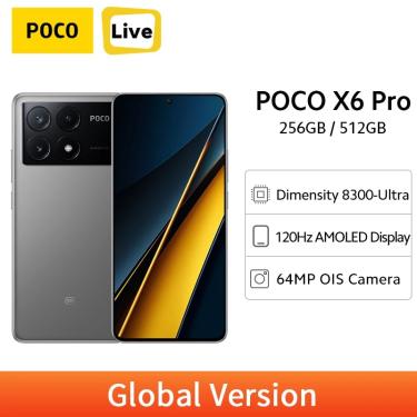 Imagem de POCO X6 Pro 5G Global Version 256GB/512GB Mobile Phone 1.5K 120Hz AMOLED 64MP Camera MTK Dimensity