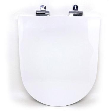 Imagem de Assento Sanitário Poliéster para Louça Next docol Slow Close Cromado Branco