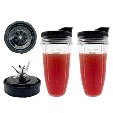Imagem de Liquidificador copos de 680 g e lâmina de 7 barbatanas 703KKU100 peças de substituição compatíveis com Ninja Foodi Power SS100 SS101, SS150 Twist, SS151 Twisti, SS300 SS350 SS351 SS400 SS401 CO101B