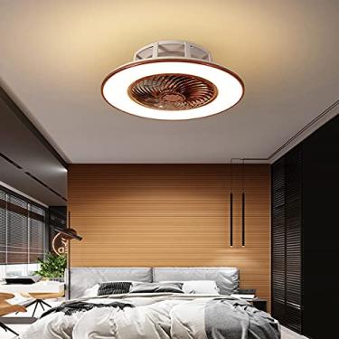 Imagem de Ventilador de teto LED moderno de 48 W com iluminação, luz de teto regulável com controle remoto, ventilador invisível Lâmpada de teto Ventilador ultra silencioso de 3 velocidades para sala