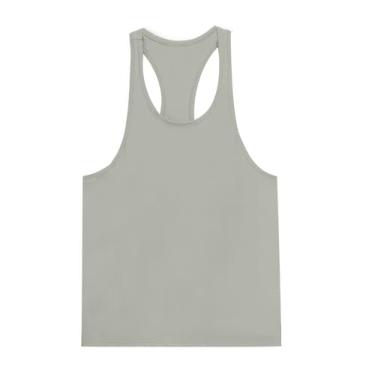 Imagem de Camiseta de compressão masculina Active Vest Body Building Slimming Workout nadador Muscle Fitness Tank, Cinza, P