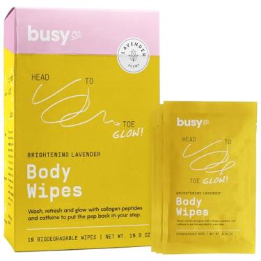 Imagem de Lenços de limpeza corporais brilhantes para mulheres – pano de limpeza grande – extra grosso e úmido – panos de suor de axila para odor corporal – sem enxágue, sem banho – rosa lavanda – peptídeo de